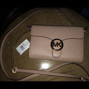 Michael Kors Beige Leather Cross Body Bag